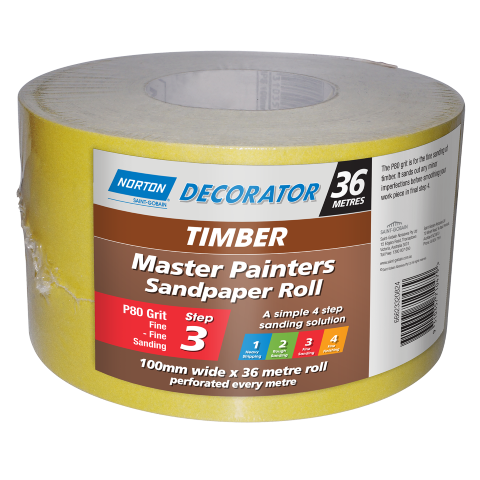 NORTON ROLL MPS MEDIUM 100MM P 80 PER MTR ( 36M ROLL) 